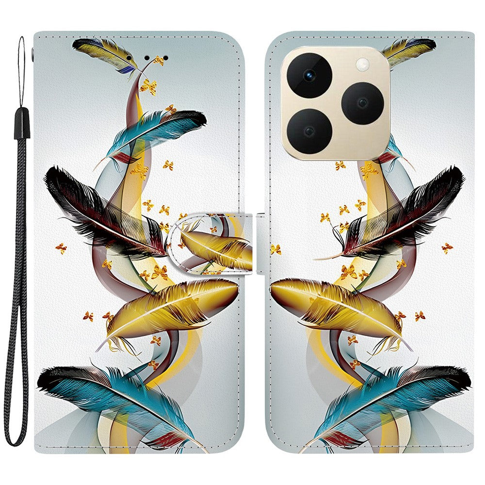 For Realme 15T 5G Case Pattern Printing Leather Flip Wallet Phone Cover with Lanyard