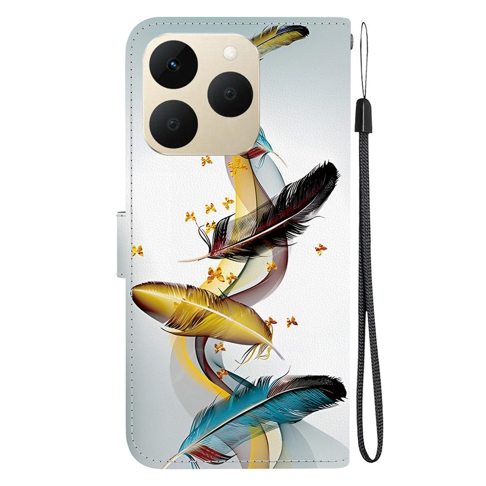 For Realme 15T 5G Case Pattern Printing Leather Flip Wallet Phone Cover with Lanyard