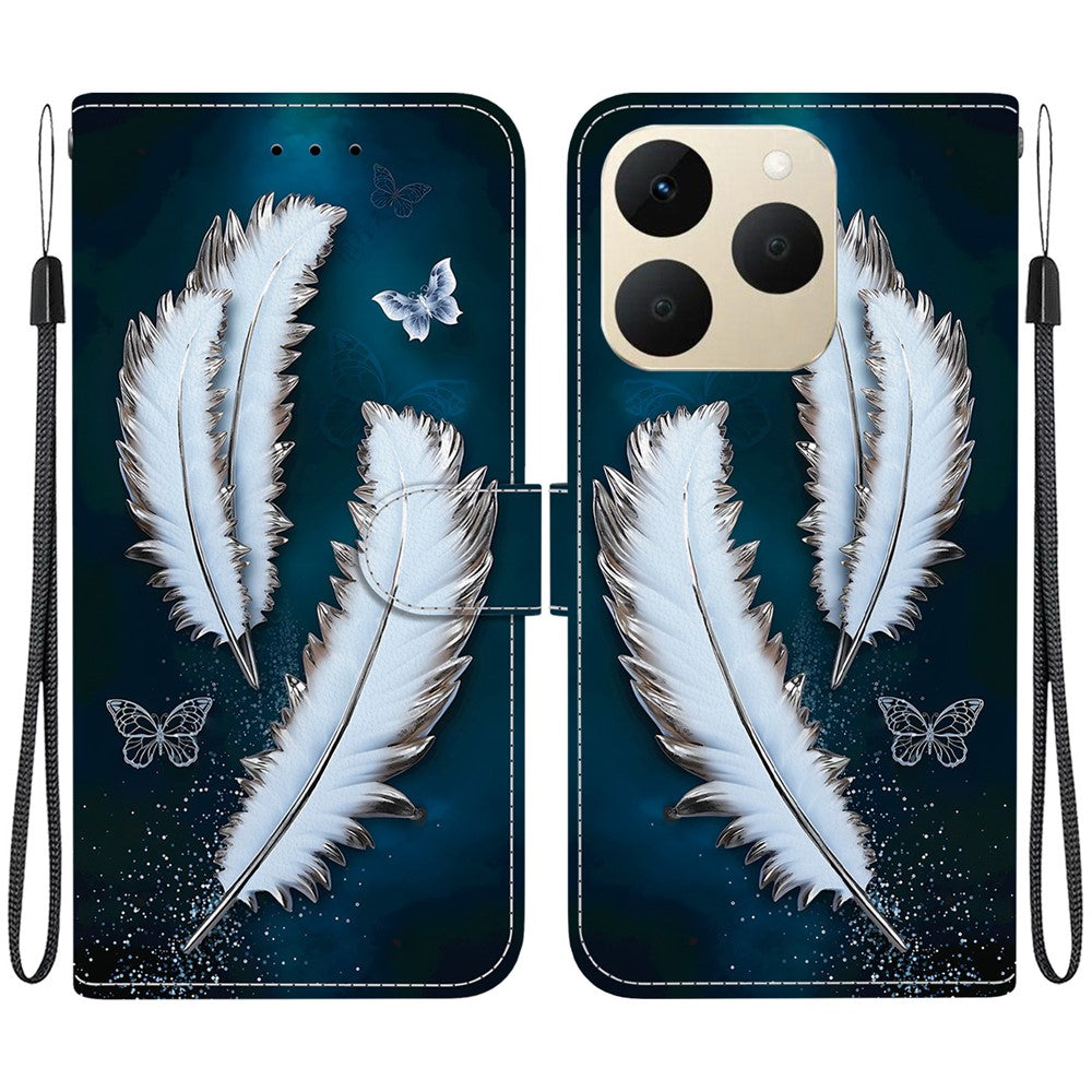 For Realme 15T 5G Case Pattern Printing Leather Flip Wallet Phone Cover with Lanyard