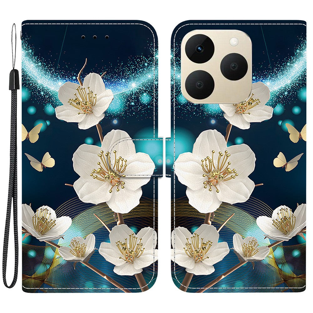 For Realme 15T 5G Case Pattern Printing Leather Flip Wallet Phone Cover with Lanyard