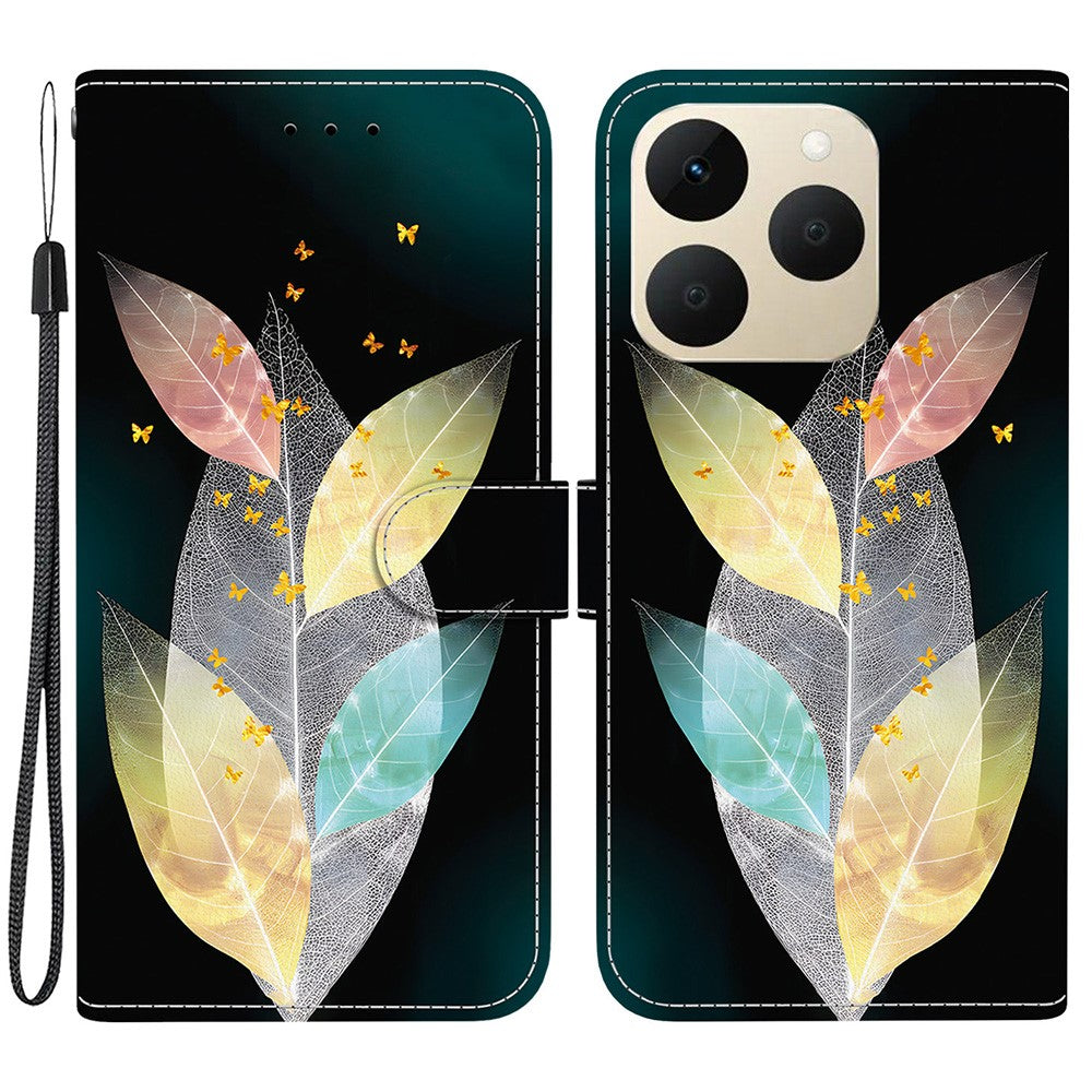 For Realme 15T 5G Case Pattern Printing Leather Flip Wallet Phone Cover with Lanyard