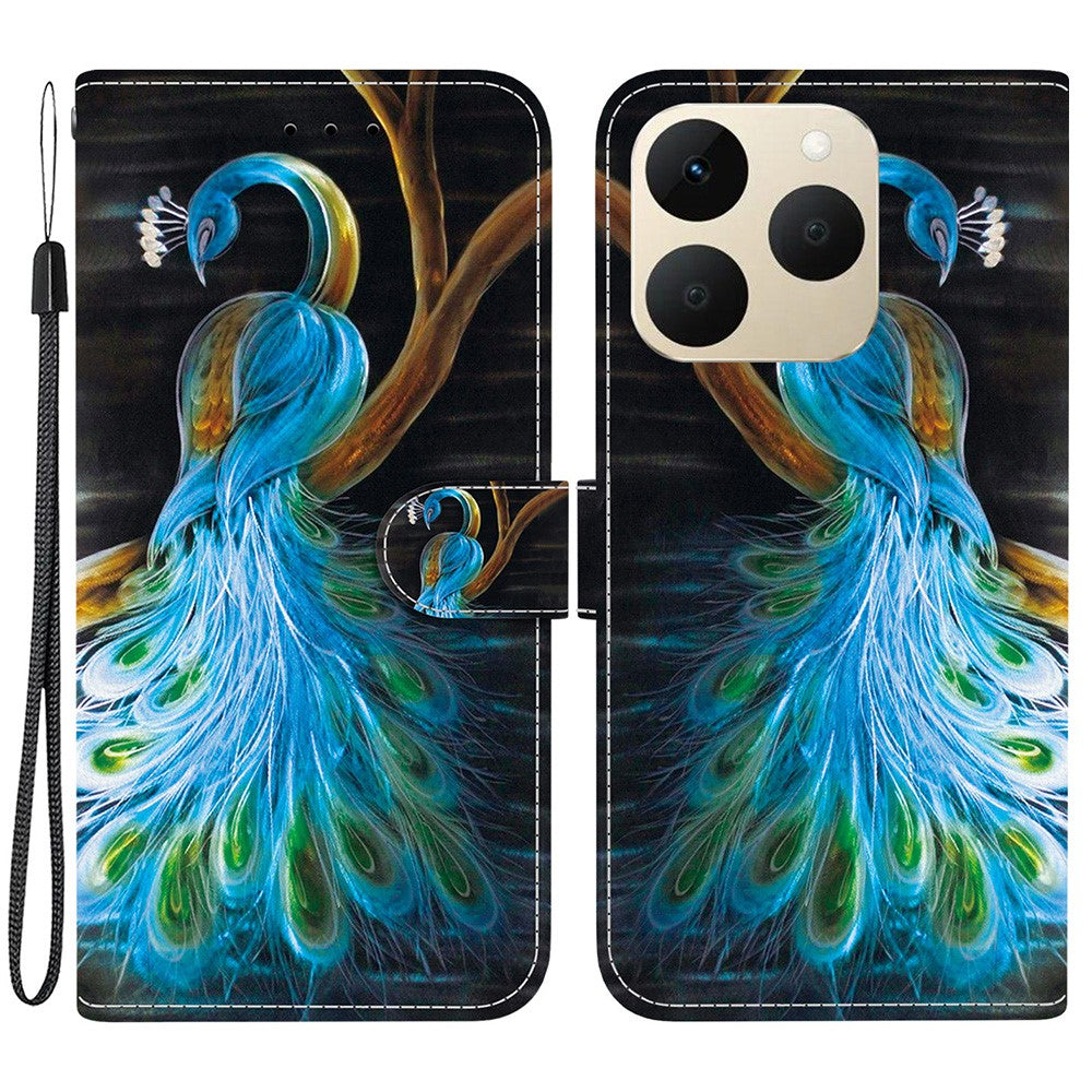 For Realme 15T 5G Case Pattern Printing Leather Flip Wallet Phone Cover with Lanyard