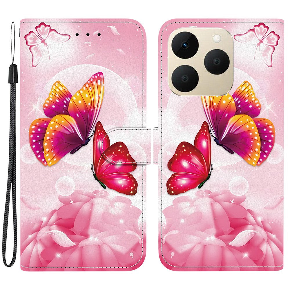 For Realme 15T 5G Case Pattern Printing Leather Flip Wallet Phone Cover with Lanyard