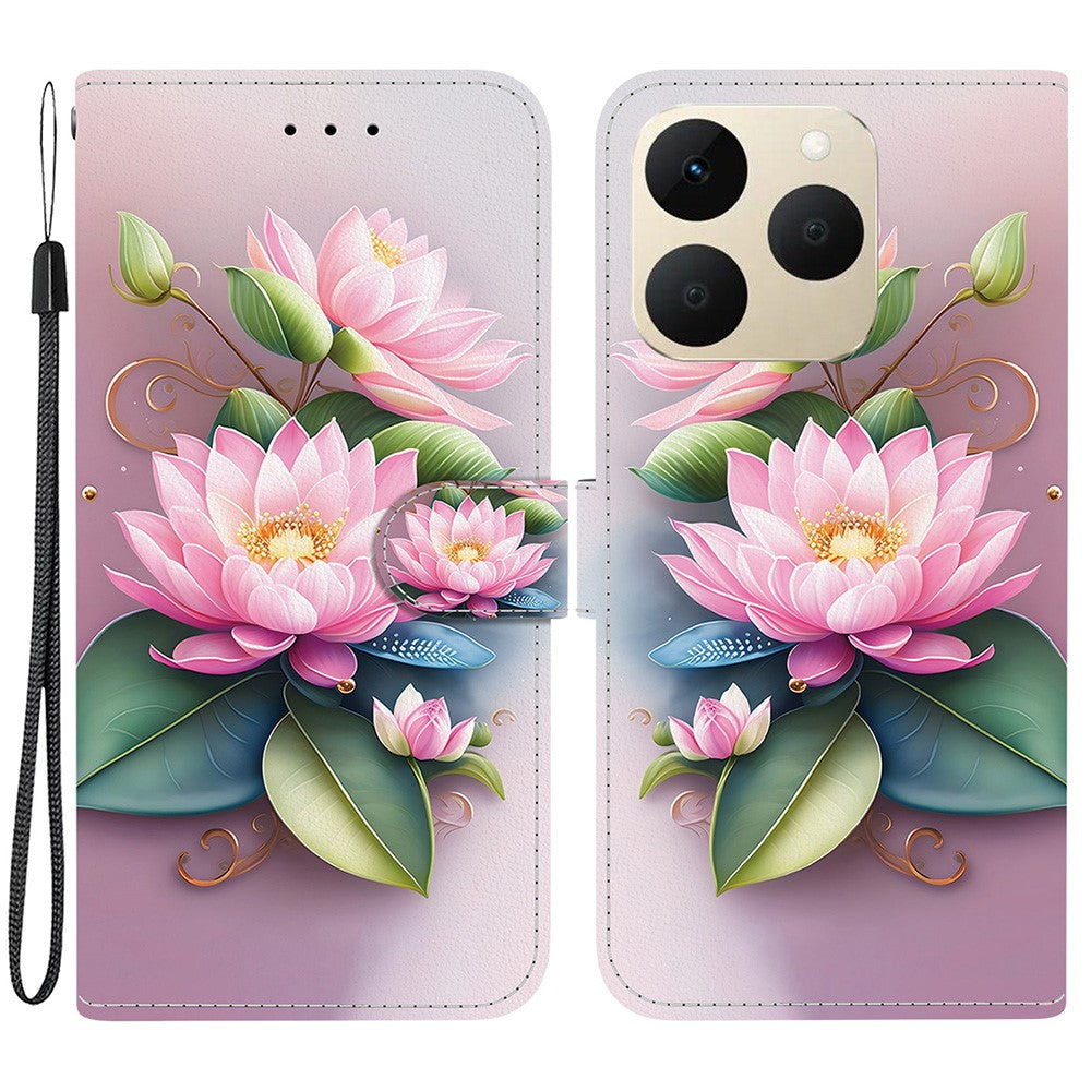 For Realme 15T 5G Case Pattern Printing Leather Flip Wallet Phone Cover with Lanyard