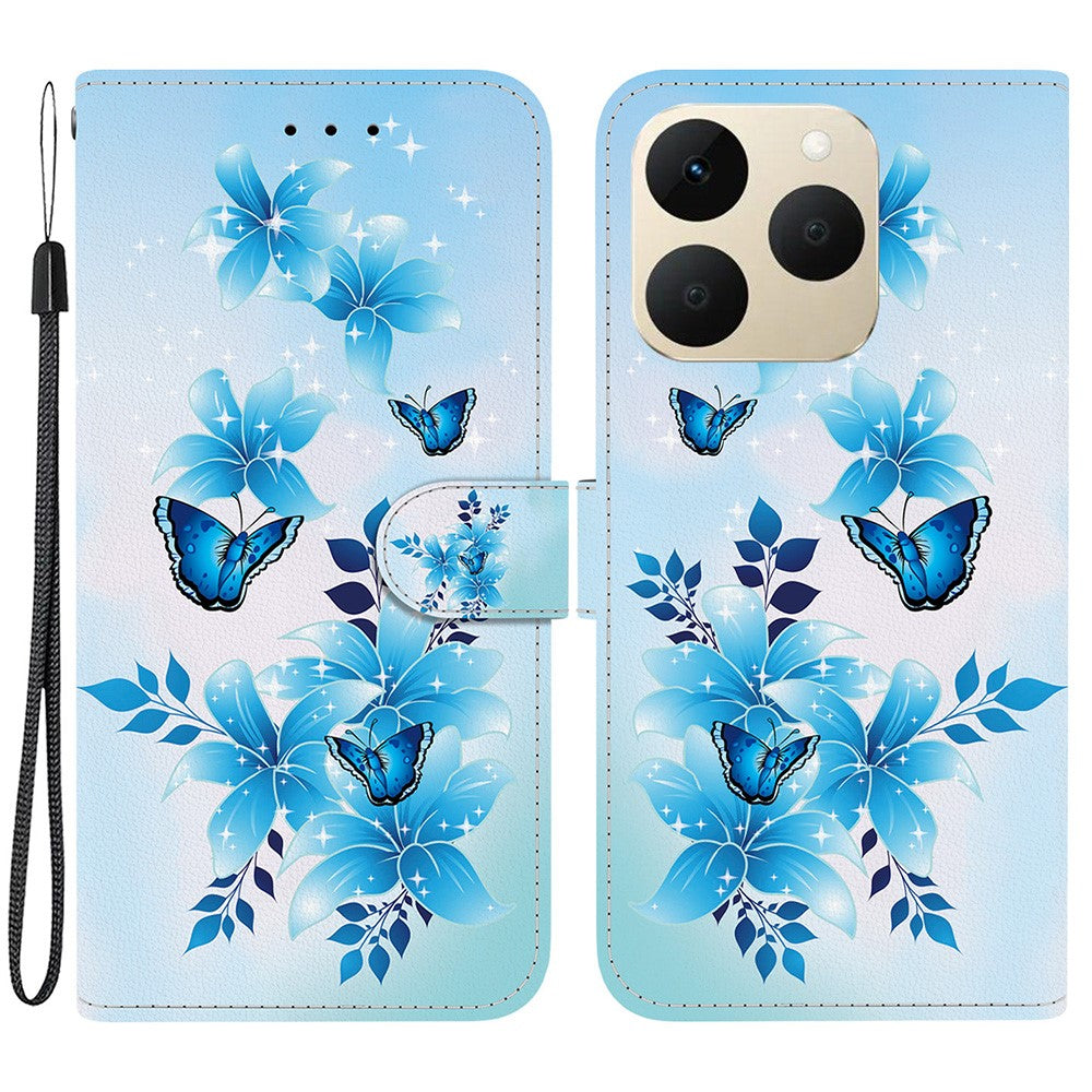 For Realme 15T 5G Case Pattern Printing Leather Flip Wallet Phone Cover with Lanyard