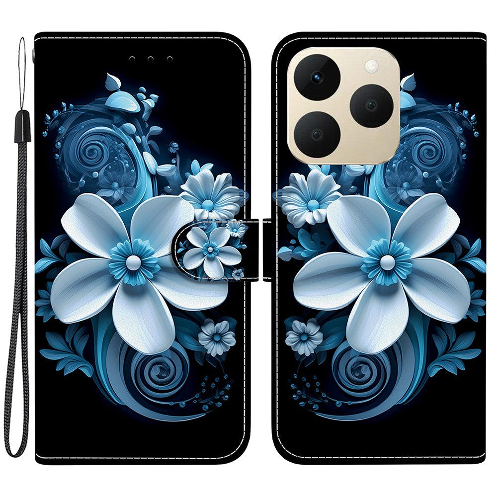 For Realme 15T 5G Case Pattern Printing Leather Flip Wallet Phone Cover with Lanyard