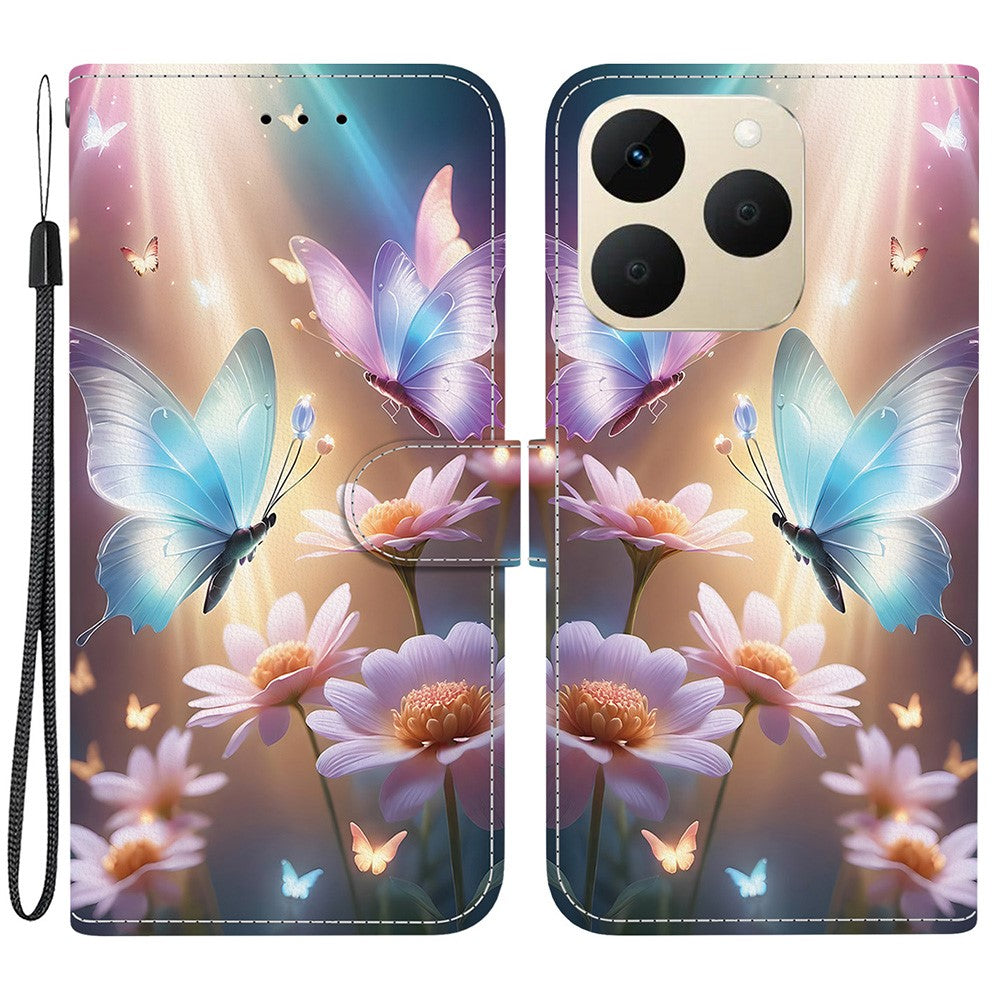 For Realme 15T 5G Case Pattern Printing Leather Flip Wallet Phone Cover with Lanyard