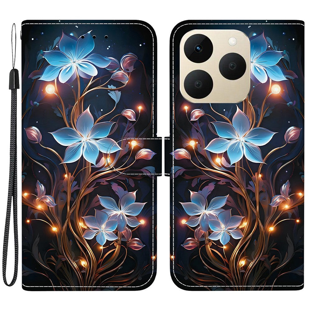 For Realme 15T 5G Case Pattern Printing Leather Flip Wallet Phone Cover with Lanyard