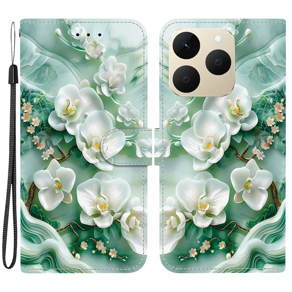 For Realme 15T 5G Case Pattern Printing Leather Flip Wallet Phone Cover with Lanyard