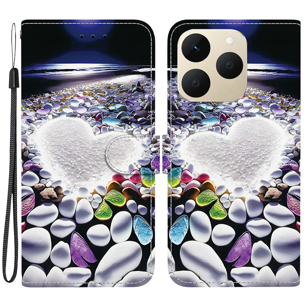 For Realme 15T 5G Case Pattern Printing Leather Flip Wallet Phone Cover with Lanyard