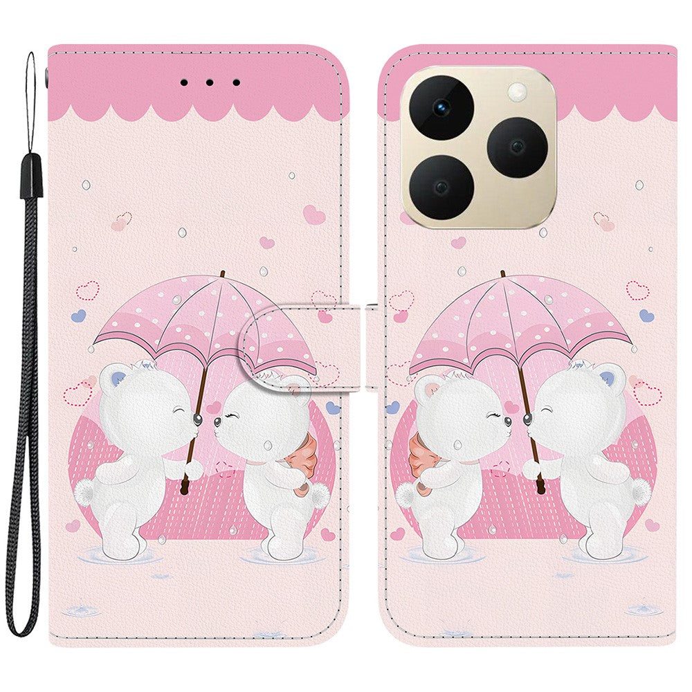 For Realme 15T 5G Case Pattern Printing Leather Flip Wallet Phone Cover with Lanyard