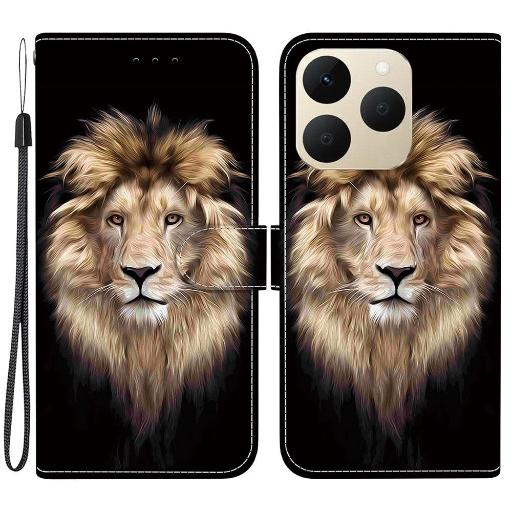 For Realme 15T 5G Case Pattern Printing Leather Flip Wallet Phone Cover with Lanyard