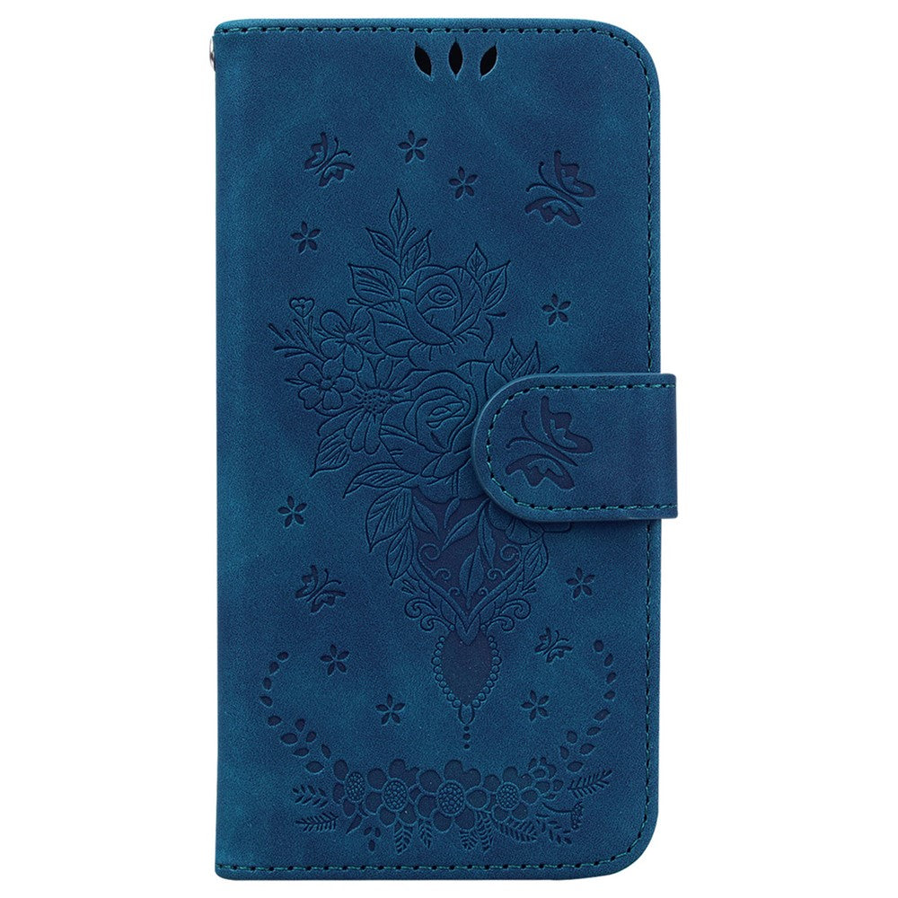 For Realme 15T 5G Case Butterfly Flower Imprint PU Leather Wallet Phone Cover with Strap