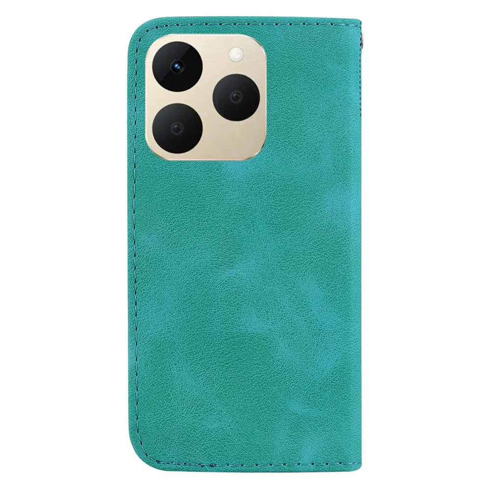 For Realme 15T 5G Stand Case 7-Shaped Pattern Imprint Leather Phone Cover with Strap