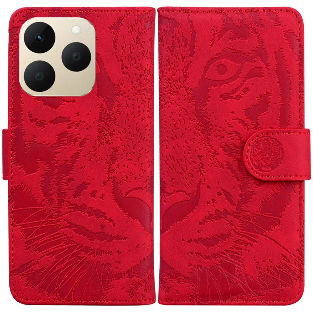 For Realme 15T 5G Case Tiger Imprint Leather Wallet Phone Cover