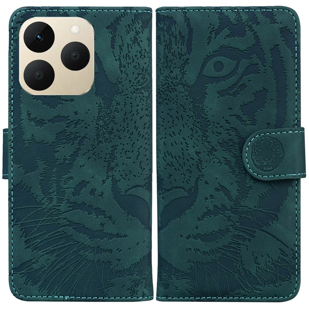 For Realme 15T 5G Case Tiger Imprint Leather Wallet Phone Cover