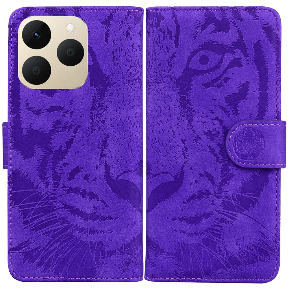 For Realme 15T 5G Case Tiger Imprint Leather Wallet Phone Cover