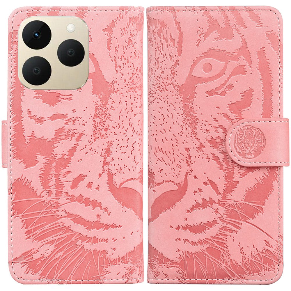 For Realme 15T 5G Case Tiger Imprint Leather Wallet Phone Cover