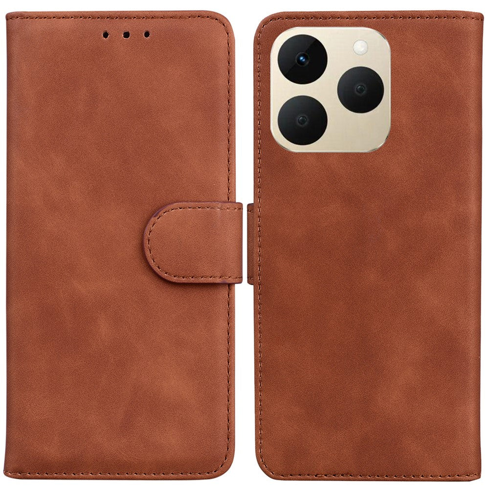 For Realme 15T 5G Case Solid Color Leather Wallet Phone Cover