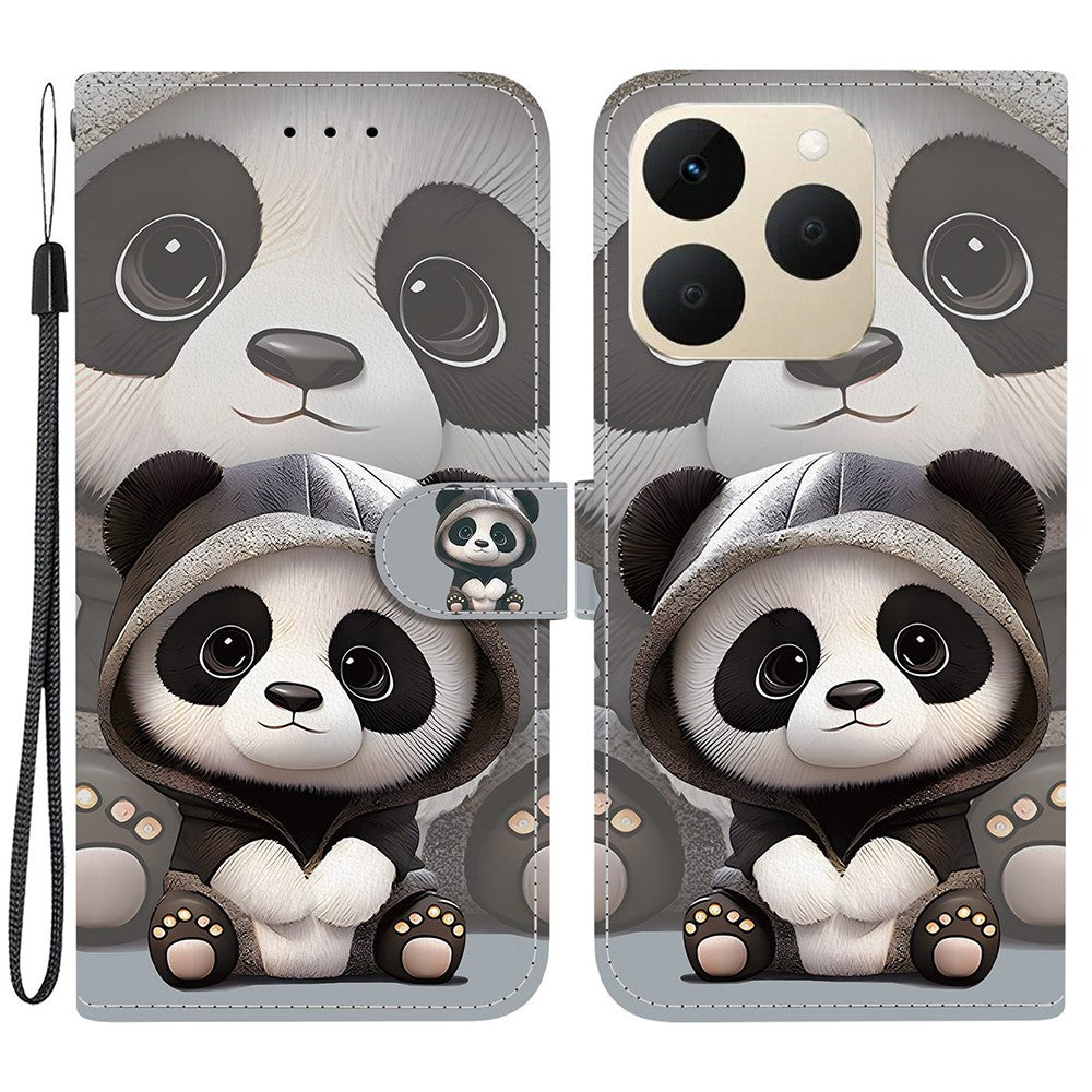 For Realme 15T 5G Wallet Case Pattern Printing Leather Stand Phone Cover with Strap