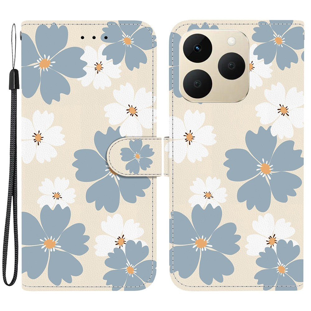 For Realme 15T 5G Wallet Case Pattern Printing Leather Stand Phone Cover with Strap