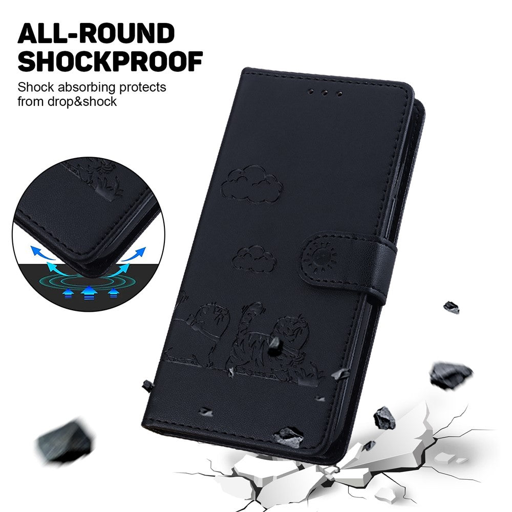 For Samsung Galaxy S26 / S26 Pro Case RFID Blocking Kitten Pattern TPU + PU Leather Phone Cover with Wrist Strap