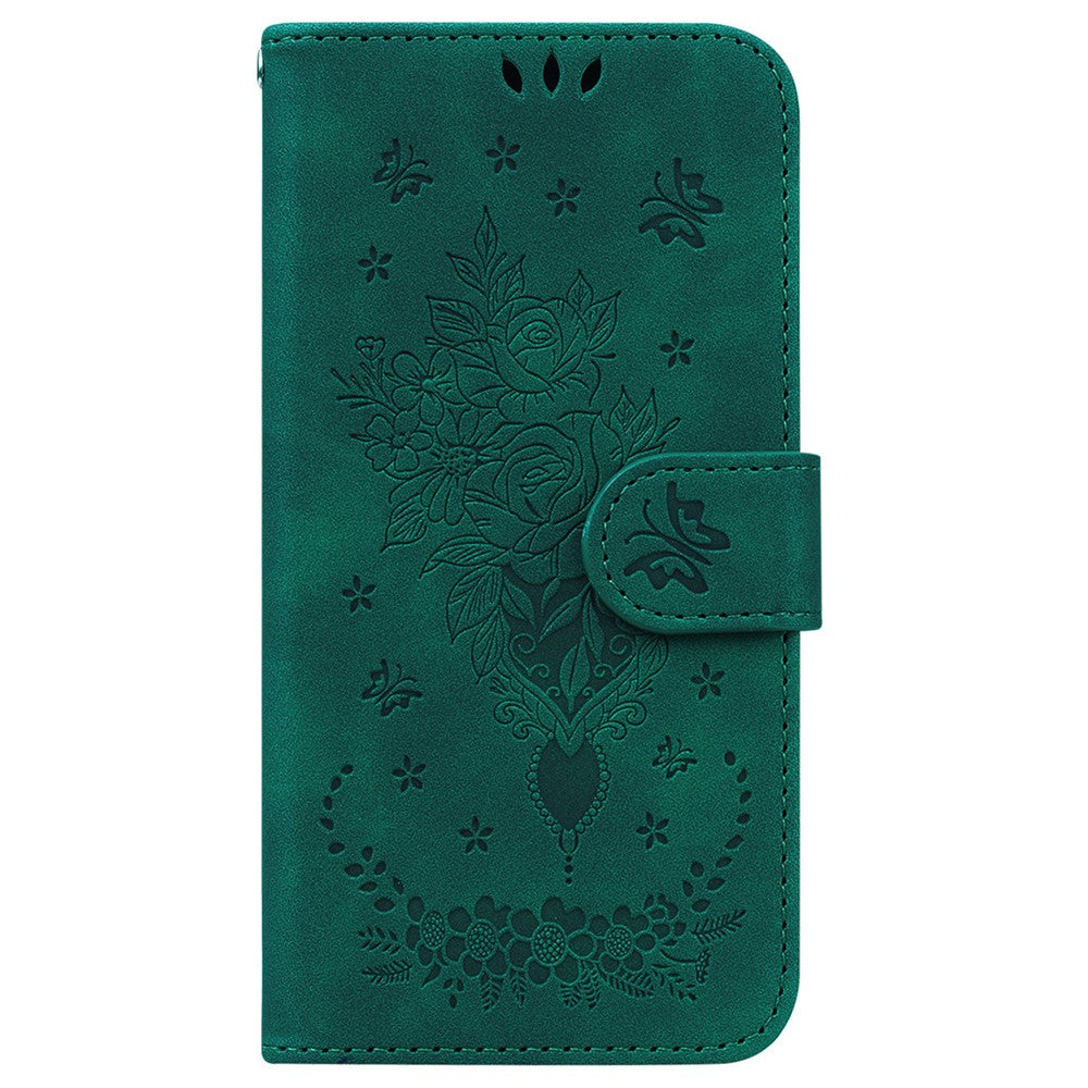 For Samsung Galaxy S26 / S26 Pro Fusion 5G Case Butterfly Flower Imprint PU Leather Wallet Phone Cover with Strap
