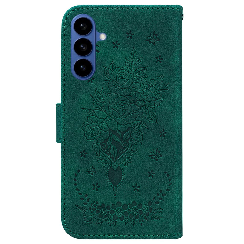 For Samsung Galaxy S26 / S26 Pro Fusion 5G Case Butterfly Flower Imprint PU Leather Wallet Phone Cover with Strap