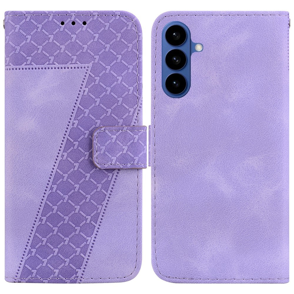 For Samsung Galaxy S26 / S26 Pro Stand Case 7-Shaped Pattern Imprint Leather Phone Cover with Strap
