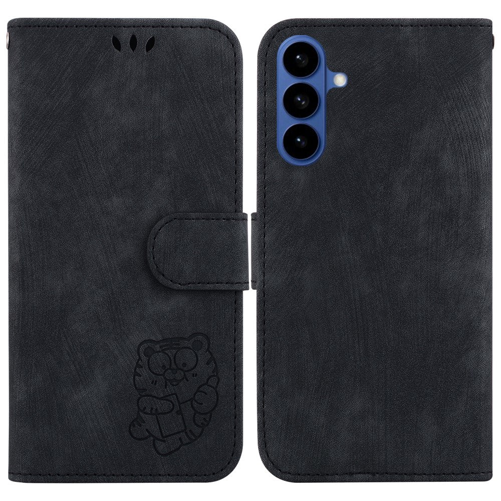 For Samsung Galaxy S26 / S26 Pro Wallet Case Tiger Imprint Leather Shockproof Phone Cover with Wrist Strap
