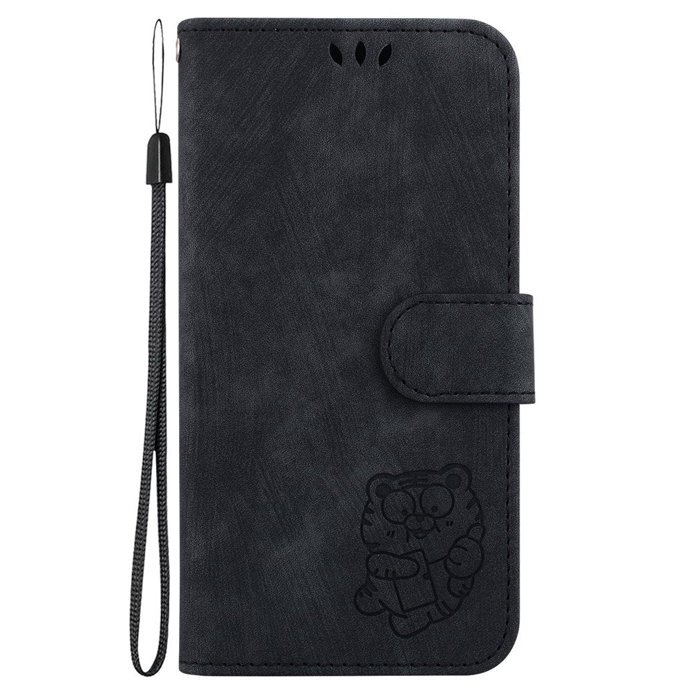 For Samsung Galaxy S26 / S26 Pro Wallet Case Tiger Imprint Leather Shockproof Phone Cover with Wrist Strap