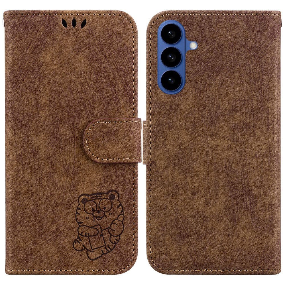 Funda tipo cartera para Samsung Galaxy S26 / S26 Pro, de piel con estampado de tigre, resistente a golpes, con correa de muñeca.