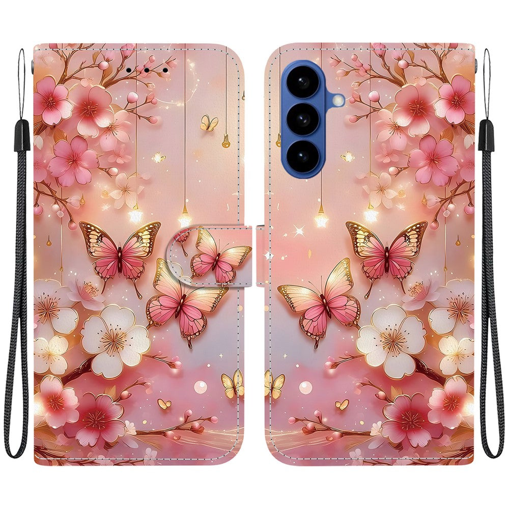 For Samsung Galaxy S26 / S26 Pro Leather Case Stand Wallet Pattern Printing Phone Cover with Wrist Strap