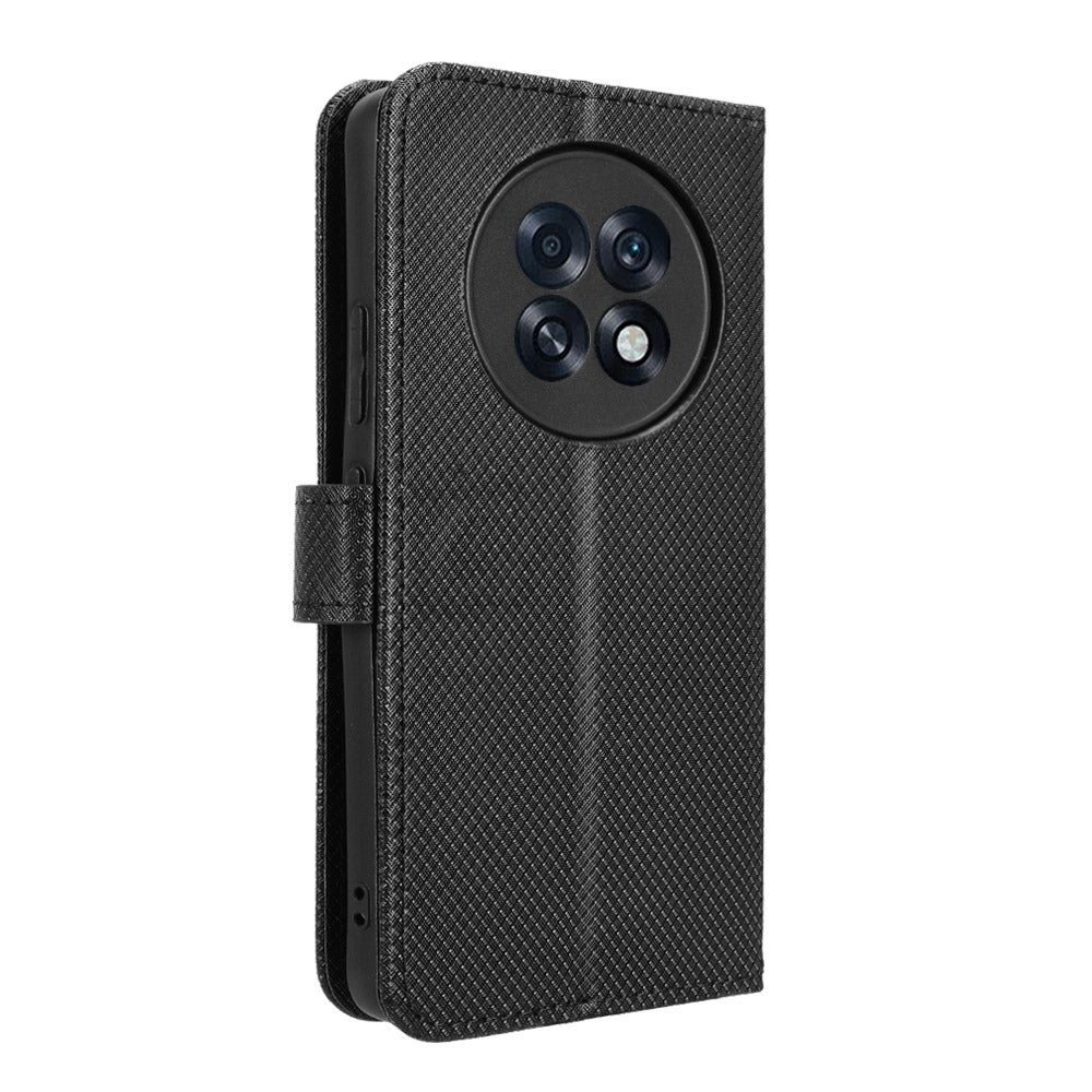 For Oppo A6 Max 5G / Oppo A6 GT 5G / Oppo F31 Pro+ 5G Leather Wallet Case with Strap Diamond Texture Phone Cover