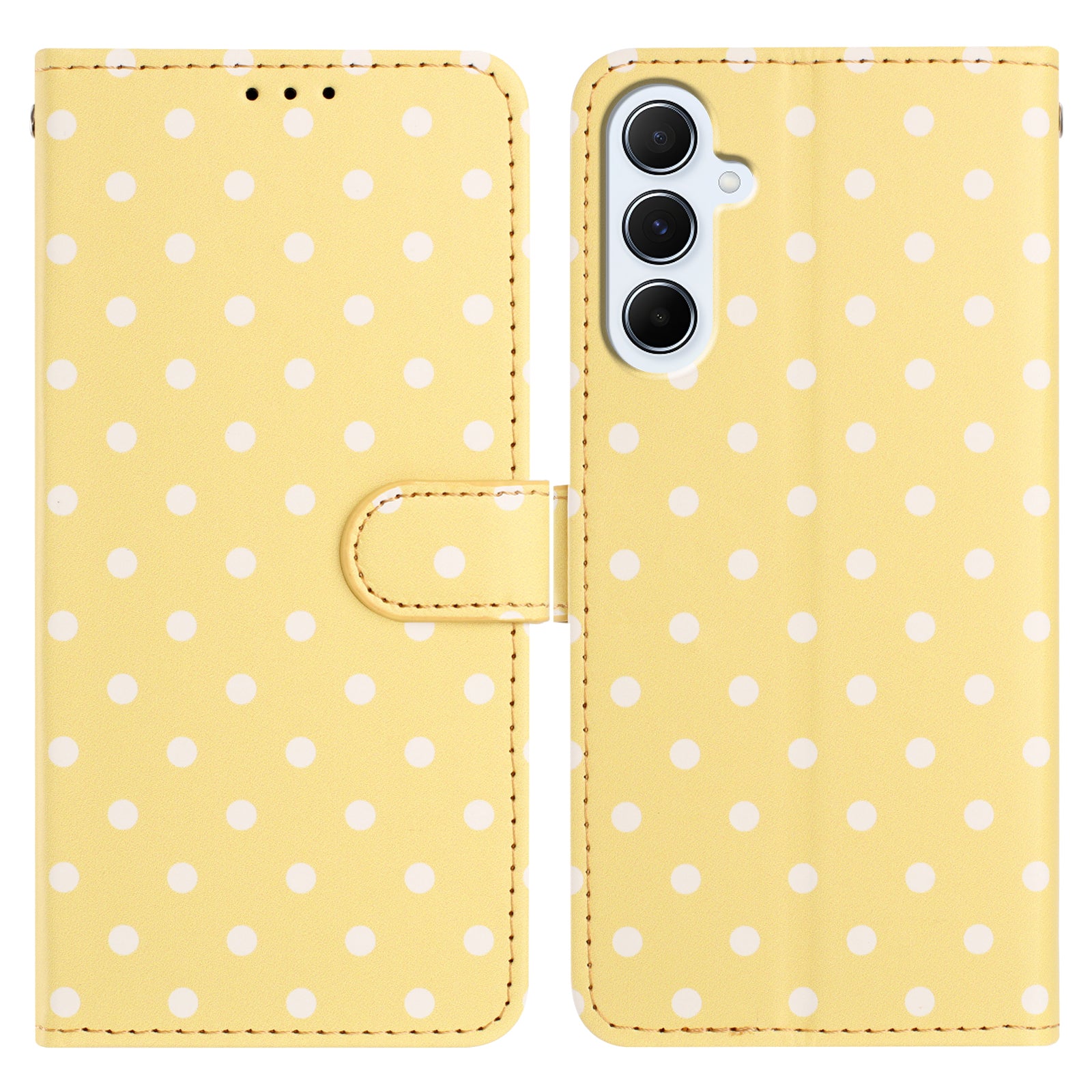 For Samsung Galaxy S25 FE Leather Case Polka Dot Pattern Wallet Stand Folio Phone Cover