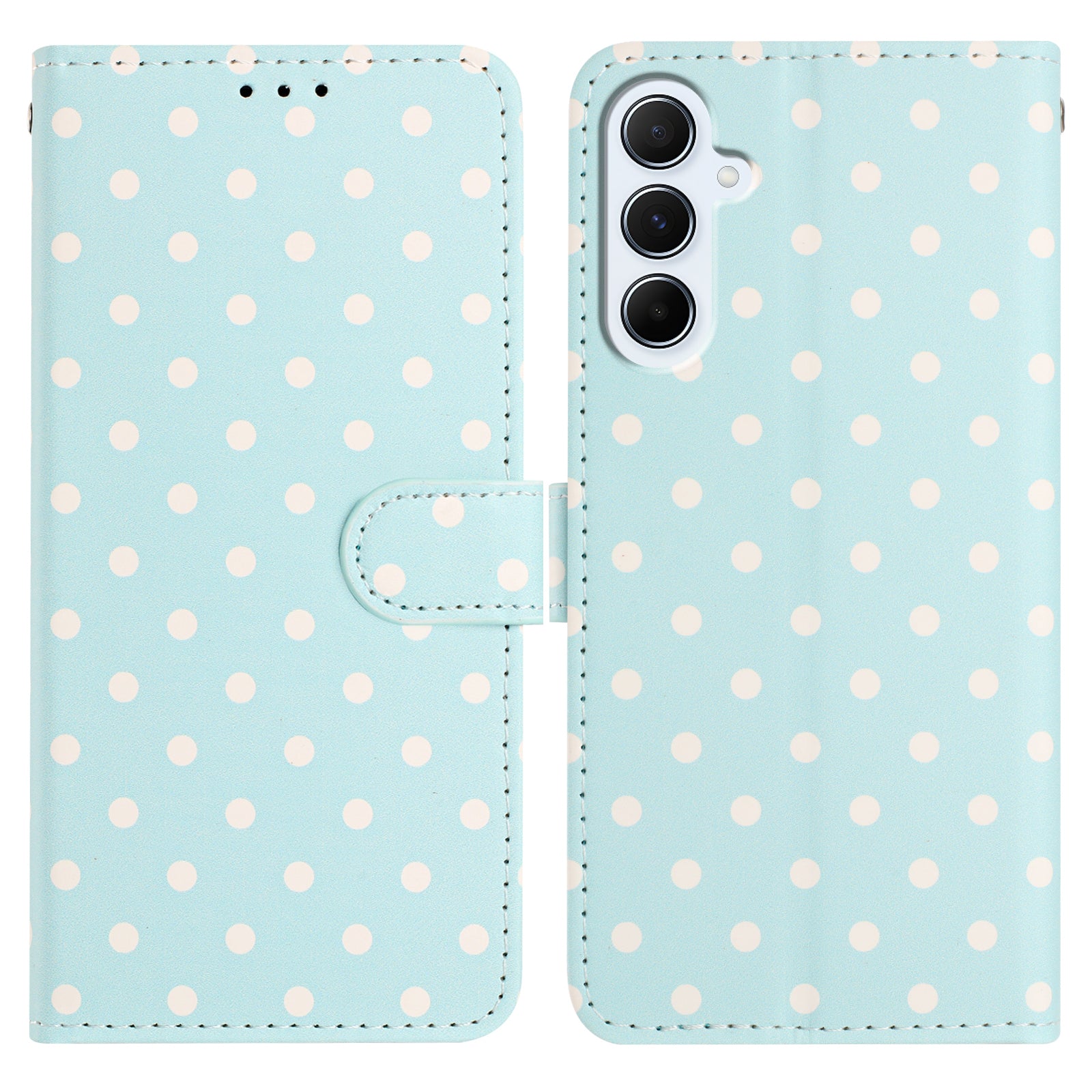 For Samsung Galaxy S25 FE Leather Case Polka Dot Pattern Wallet Stand Folio Phone Cover