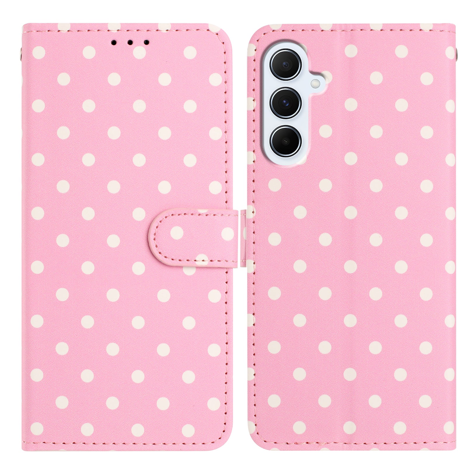For Samsung Galaxy S25 FE Leather Case Polka Dot Pattern Wallet Stand Folio Phone Cover