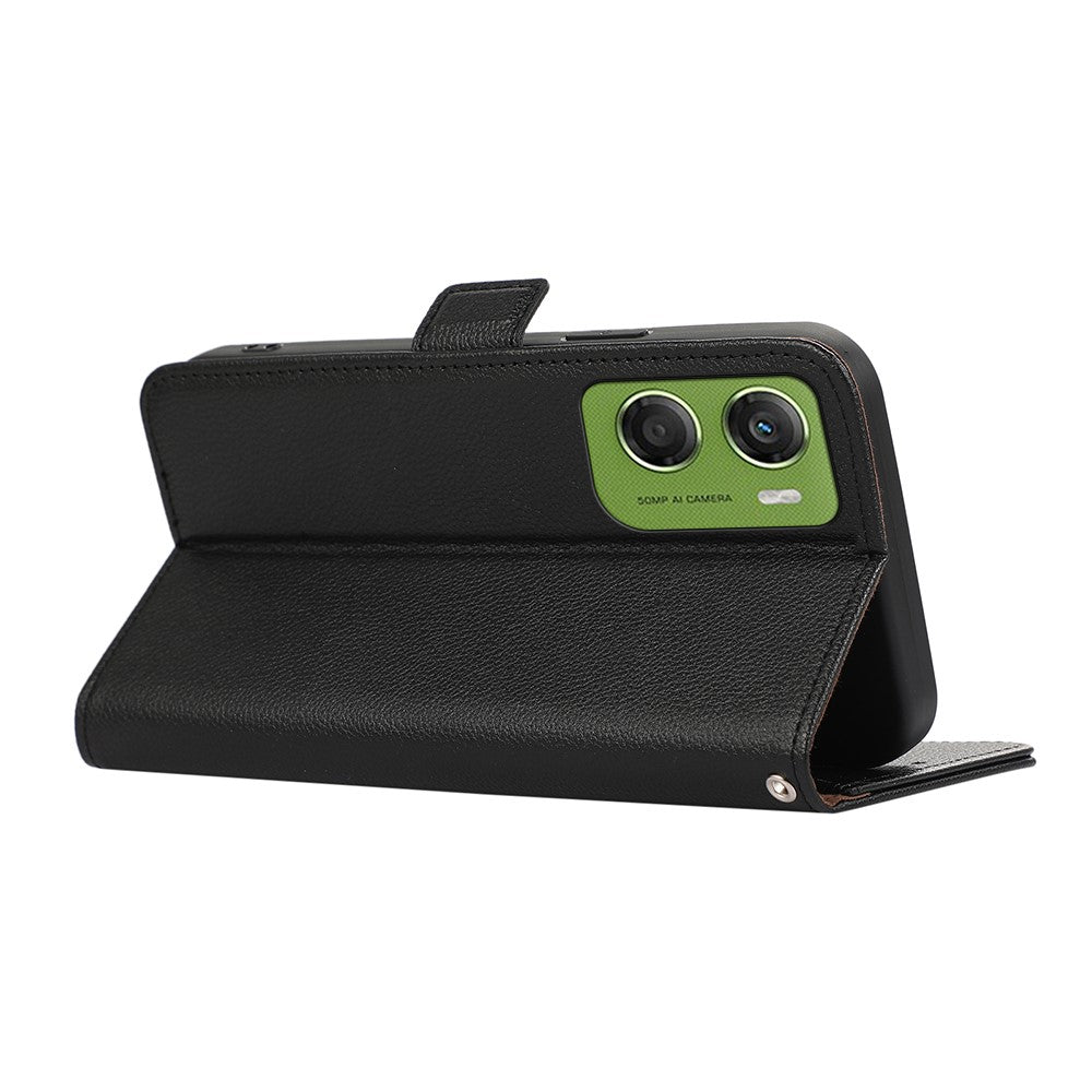 ABEEL For Motorola Moto G06 4G Case Litchi Texture Leather RFID Blocking Phone Cover