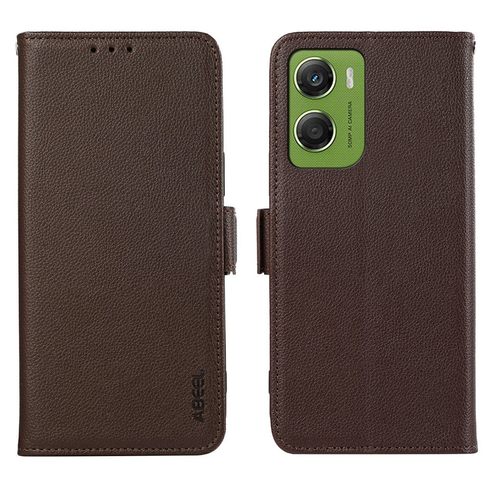 ABEEL For Motorola Moto G06 4G Case Litchi Texture Leather RFID Blocking Phone Cover