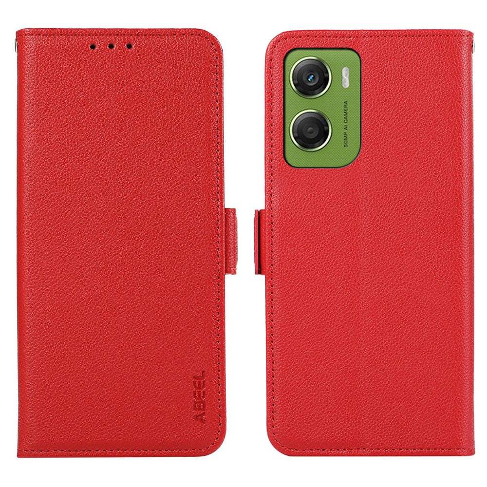 ABEEL For Motorola Moto G06 4G Case Litchi Texture Leather RFID Blocking Phone Cover