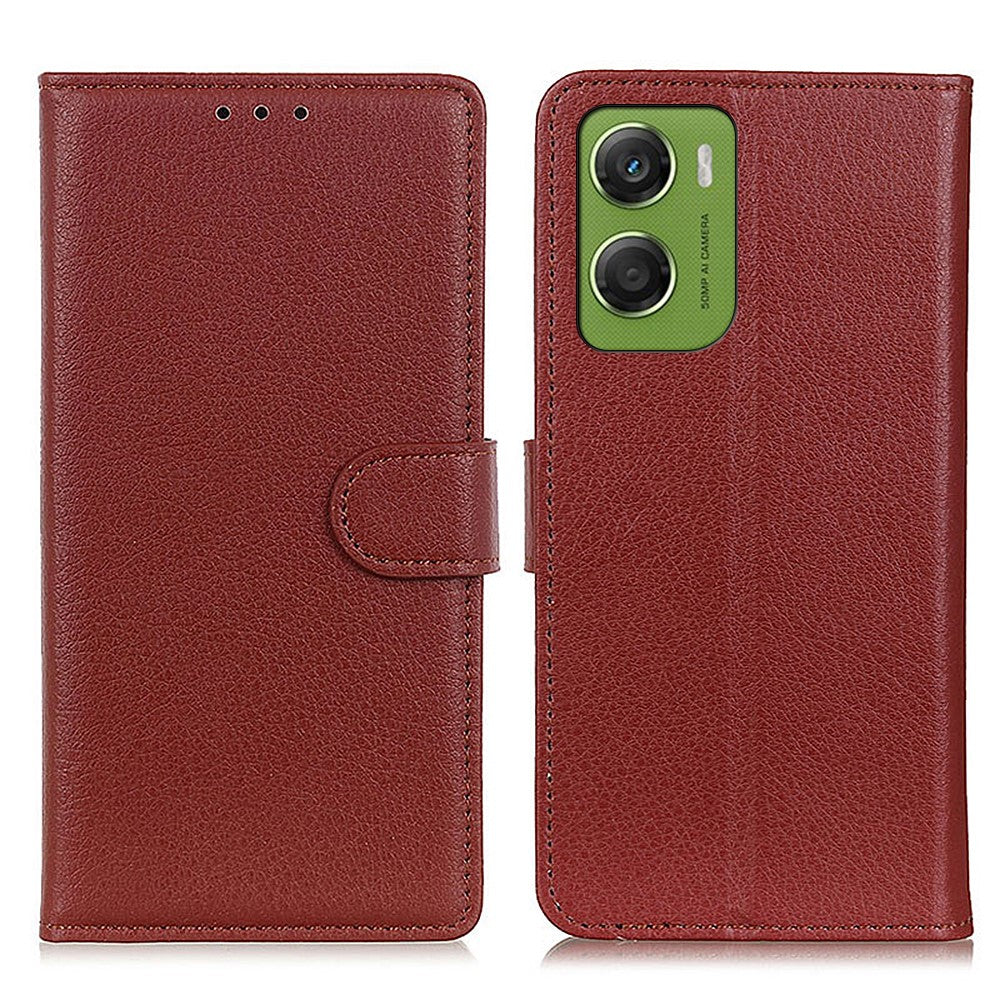 For Motorola Moto G06 4G Wallet Case PU Leather Phone Cover Litchi Texture