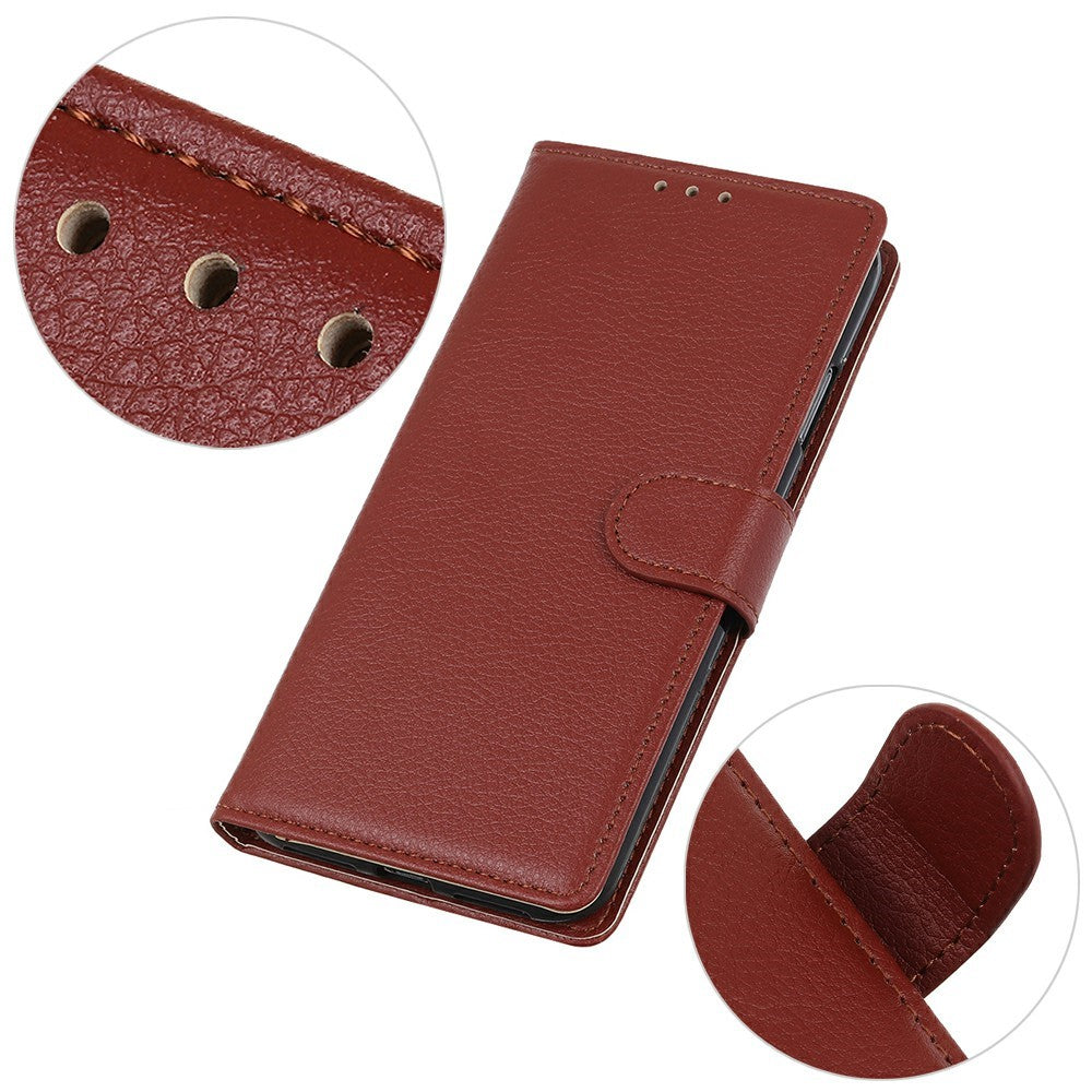 For Motorola Moto G06 4G Wallet Case PU Leather Phone Cover Litchi Texture