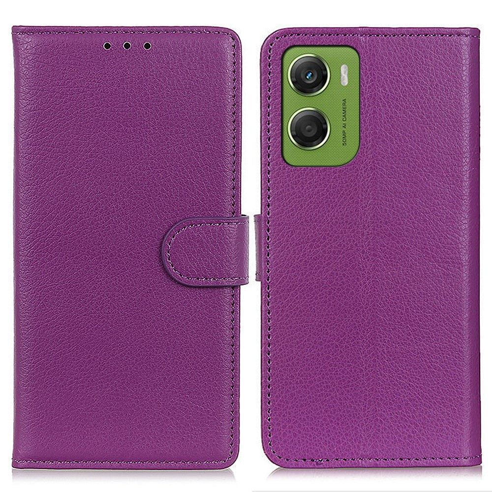 For Motorola Moto G06 4G Wallet Case PU Leather Phone Cover Litchi Texture