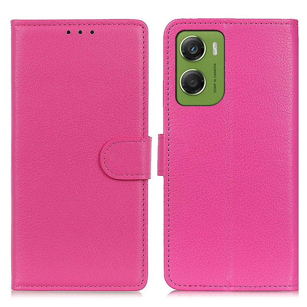 For Motorola Moto G06 4G Wallet Case PU Leather Phone Cover Litchi Texture