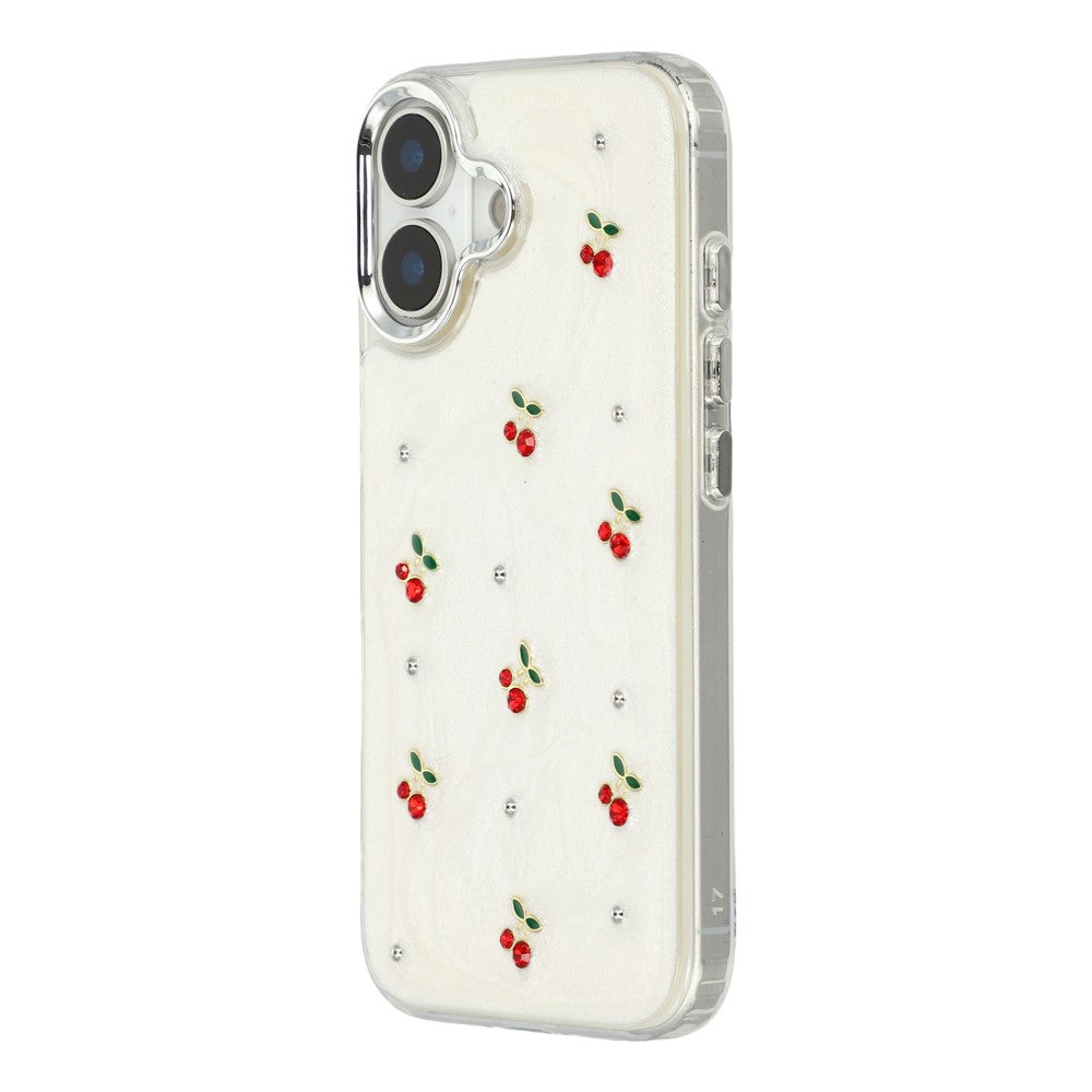 For iPhone 17 Case 3D Epoxy Cherry Design Soft TPU Back Cover