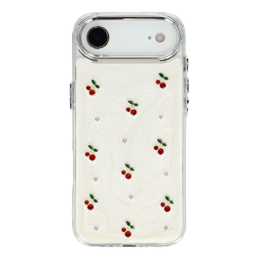 For iPhone Air  Case 3D Epoxy Cherry Design Soft TPU Back Cover