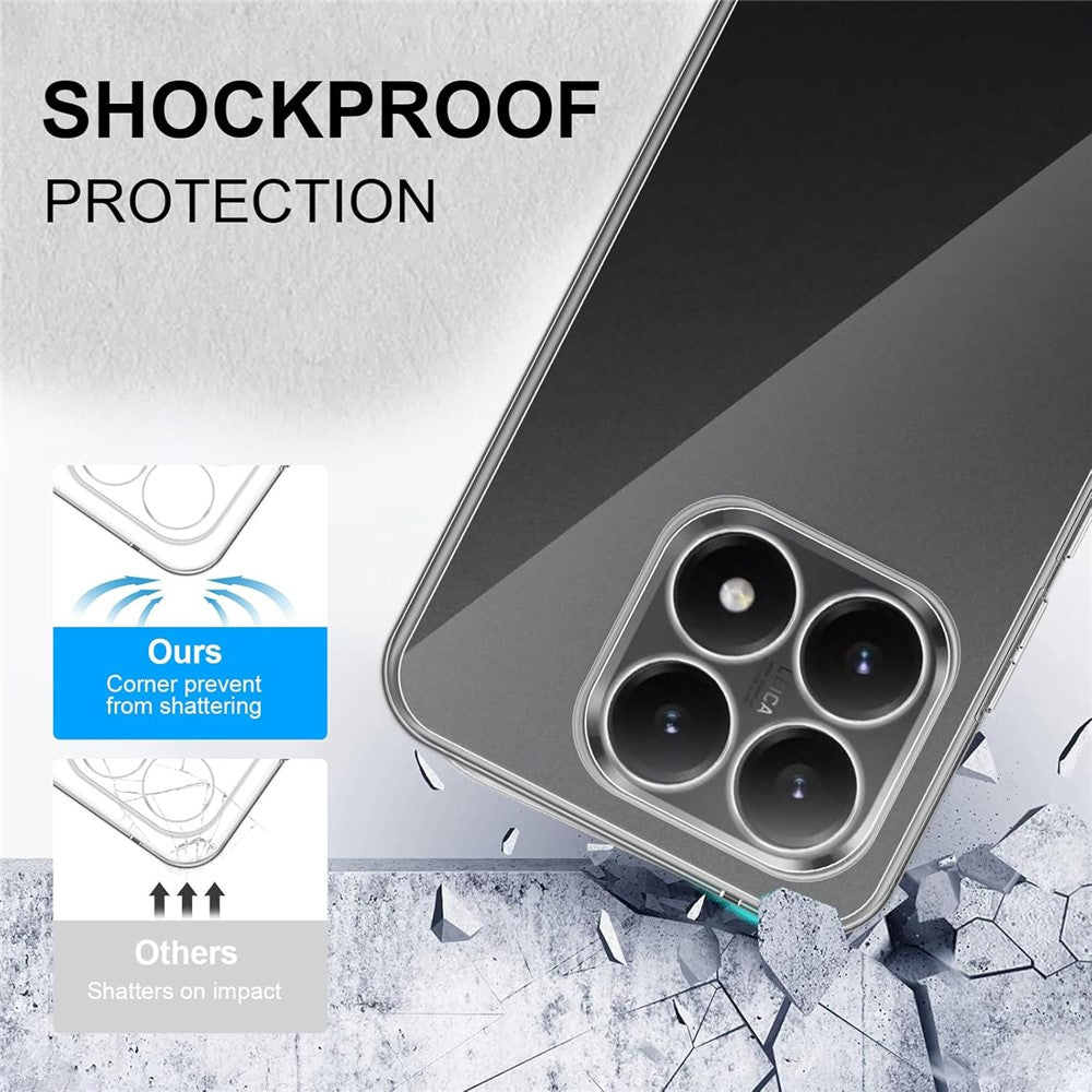 For Xiaomi 15T Case Anti-Fingerprint Crystal Clear TPU Phone Cover