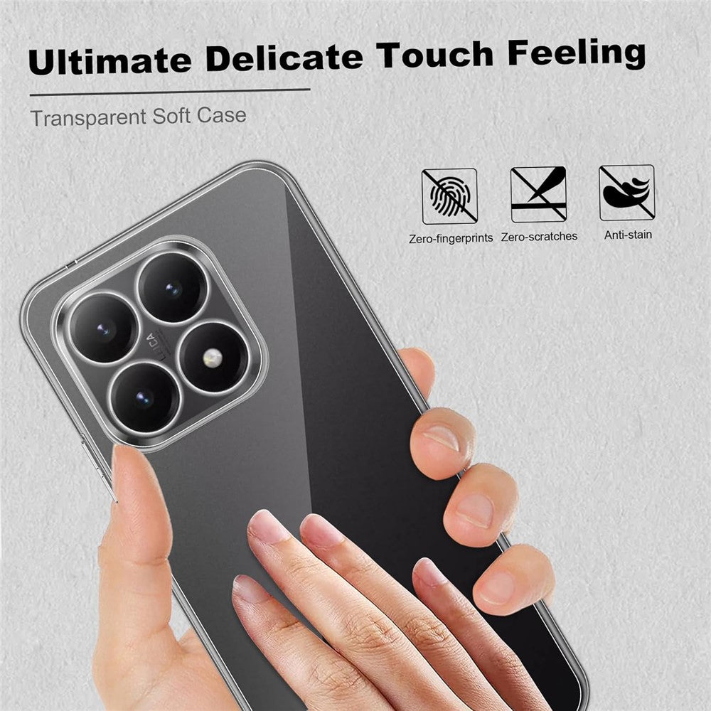 For Xiaomi 15T Case Anti-Fingerprint Crystal Clear TPU Phone Cover