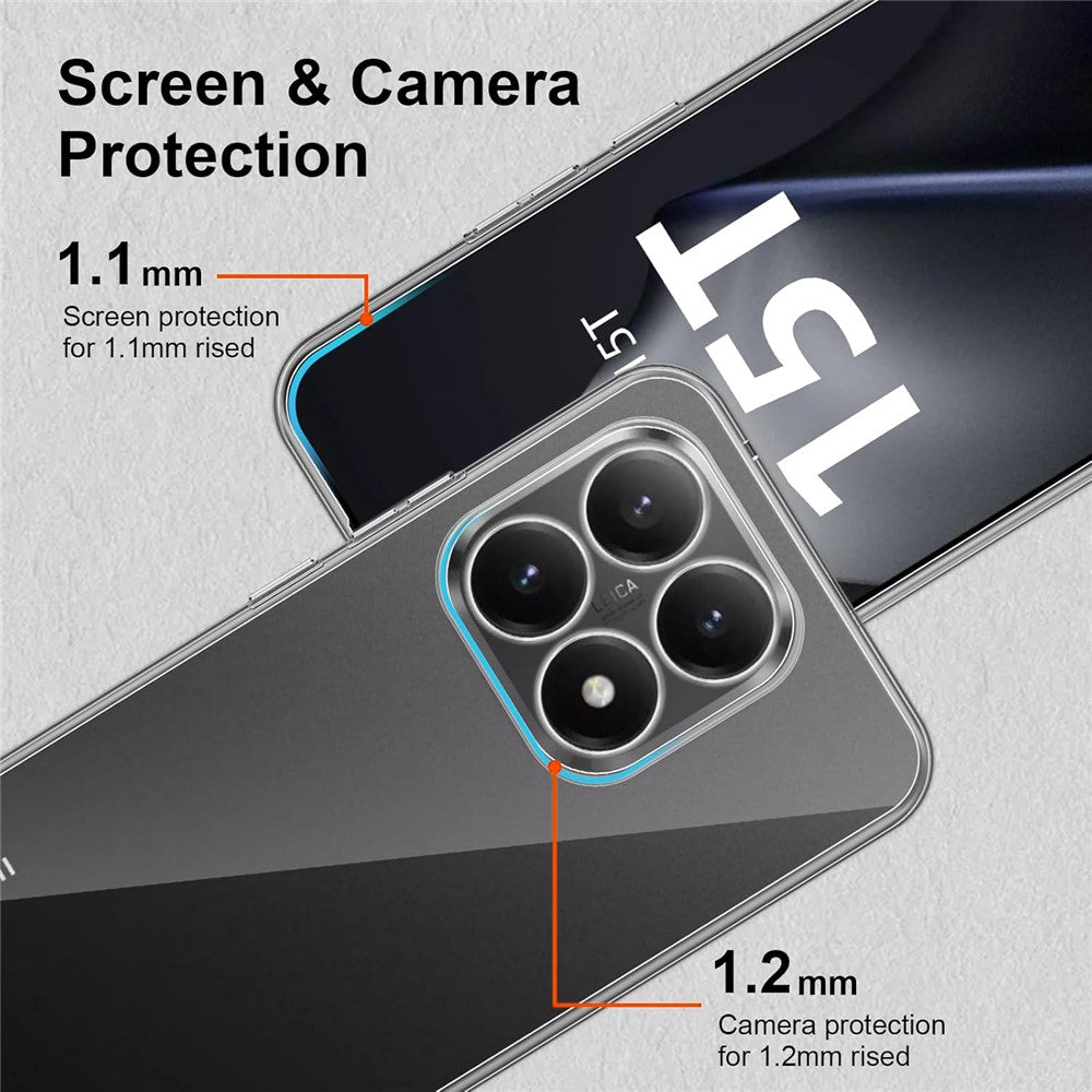 For Xiaomi 15T Case Anti-Fingerprint Crystal Clear TPU Phone Cover