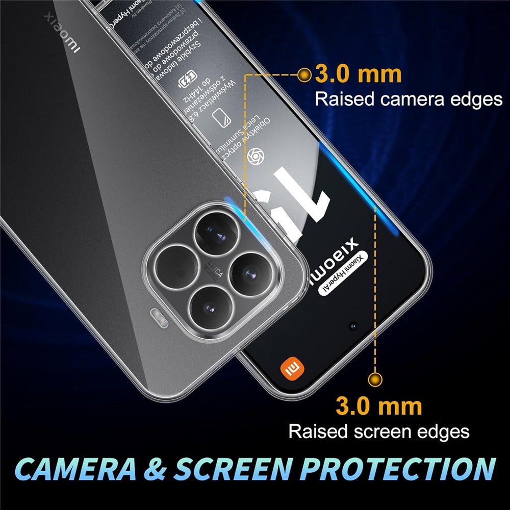 For Xiaomi 15T Pro Case Anti-Fingerprint Crystal Clear TPU Phone Cover